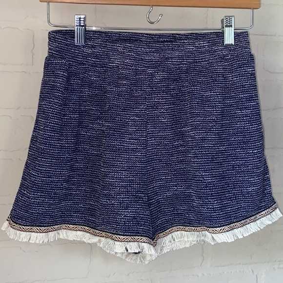 Hem & Thread shorts knit fray embroidered trim at hem small NEW boho hippie - Picture 7 of 8